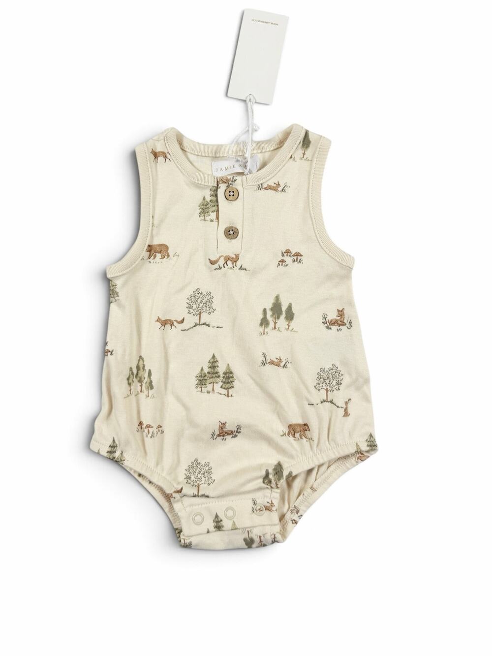 NEW Jamie Kay Archie Baby Organic Cotton Playsuit Forest Gathering 3-6 Months